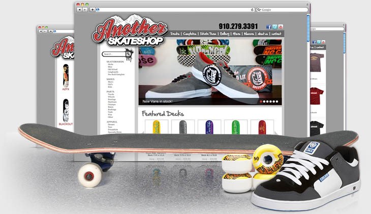 Featured E-Commerce Website - Another Skateshop, Carolina Beach
